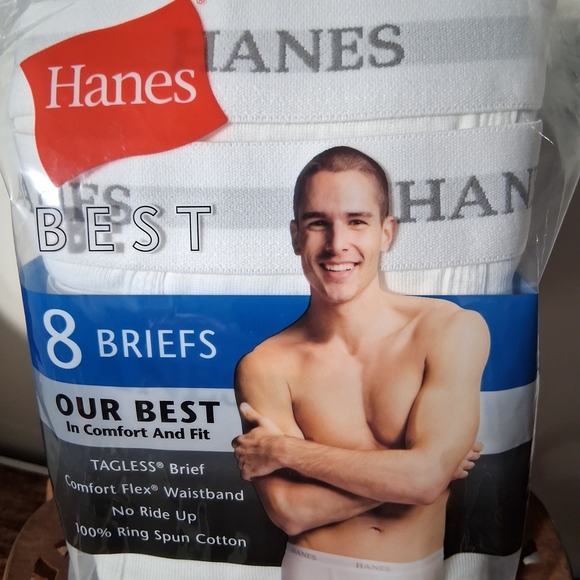 Hanes Men's White Briefs - 8 Pack - Picture 4 of 6